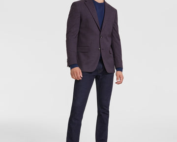 Tommy Hilfiger Modern fit Sport Coat Blazer 40 R Burgundy Purple Check MSRP $295