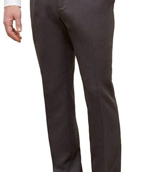 Kenneth Cole Reaction Mens Heather Slim-Fit Flat-Front Dress Pant 33W x 30L Grey