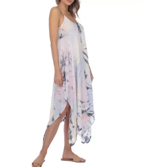 RAVIYA Tie-Dye Maxi Cover-Up Dress Pink Gray Size L