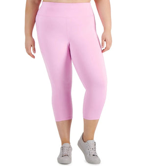Ideology Women's Cropped Leggings Pink Plus Size 2X