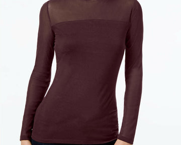 INC Mock Turtleneck Illusion Top Small Purple Womens Size XXL MSRP $40