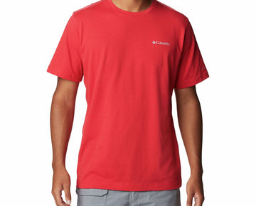 Columbia Mens Regular fit Short Sleeve T-Shirt Shirt Size S Red Solid MSRP $36