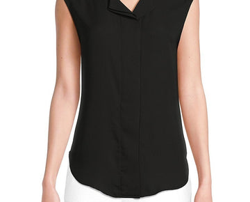 DKNY Women's Sleeveless Shirt - Black - Size S MSRP $59