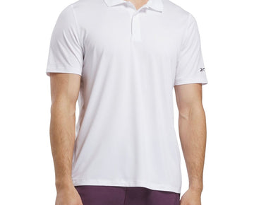 Reebok Mens Regular fit Short Sleeve Polo Shirt Size L White Solid