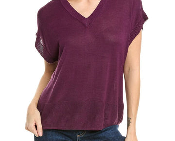 Vince Camuto womens Dropped-Shoulder Top Size XS Dark Red MSRP $89