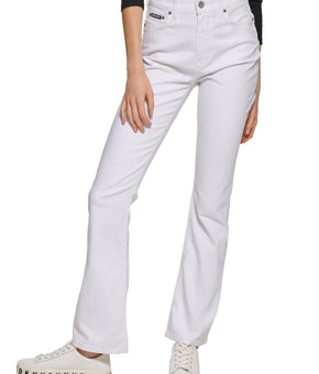 DKNY Womens Solid Flared Jeans, White, Size 25 MSRP $79