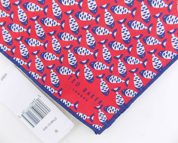 Ted baker mens hand handkerchief pocket square red 12"x12" MSRP $50