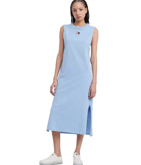 Tommy Jeans Womens Cotton Logo Badge Midi WESTSIDE BLUE Size S MSRP $70