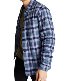 And Now This Mens Flannel Plaid Shirt Jacket Size S Blue