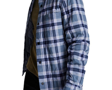 And Now This Mens Flannel Plaid Shirt Jacket Size S Blue