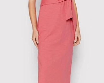 Lauren Ralph Lauren Sleeveless Slub Jersey Dress (Size 16, Red Sky)