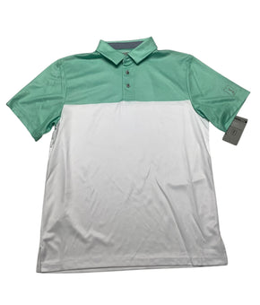 Pga Tour Mens Regular fit Short Sleeve Polo Shirt Medium Green White