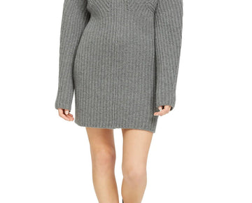 Theory Women's Sculpted Wool & Cashmere Sweater Dress Grey Size L MSRP $475