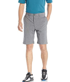 PGA TOUR Men's Flat Front Hybrid Heather Short, Medium Grey Heather, 36