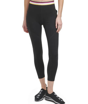 DKNY Sport Women's Multi-Stripe Elastic Leggings (Black, X-Large, XL)