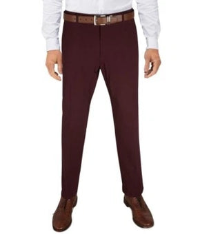 TOMMY HILFIGER Mens Maroon Wine Red Straight Fit Stretch Pants Size 38 MSRP $65