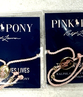 Polo Ralph Lauren Light Pink Pony Bracelet Cancer Awareness 2-PACKS