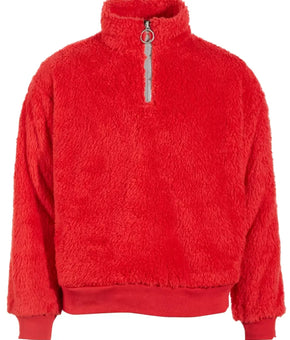 Ideology Big Girls Sherpa Quarter-Zip Pullover Red Size M (10/12) MSRP $45