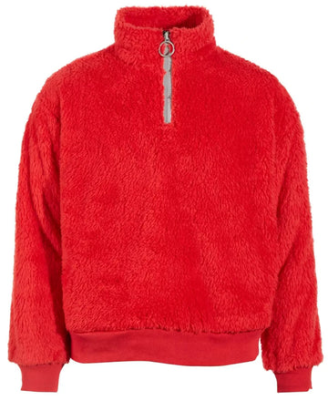 Ideology Big Girls Sherpa Quarter-Zip Pullover Red Size M (10/12) MSRP $45