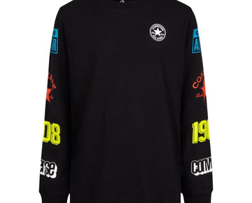 Converse Big Boys Long Sleeve Graphic T-Shirt Black Size L