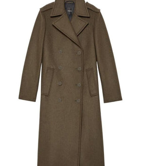 Theory Women's Sargent Recycled Wool Coat Dark brown Size 0 MSRP $895