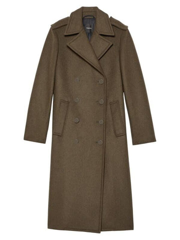 Theory Women's Sargent Recycled Wool Coat Dark brown Size 0 MSRP $895