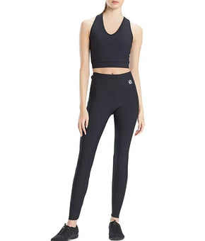 Josie Natori Women s Active Solstice V-Neck Cropped Top Size XL Black