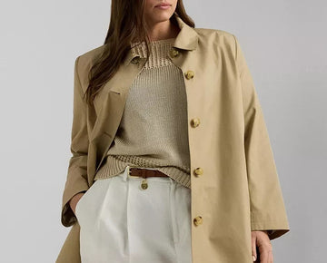 Lauren Ralph Lauren Plus Size 2X Hooded Raincoat Tan Beige MSRP $260