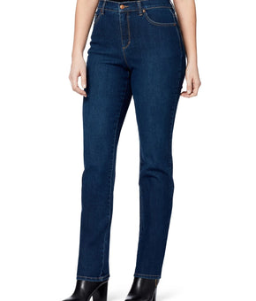 Gloria Vanderbilt Amanda High Rise Straight-Leg Jean Blue Petite Size 8PS