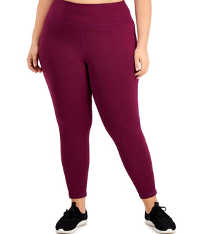 ID Ideology Plus Size Sweat Leggings Winter Plum Red Size 3X