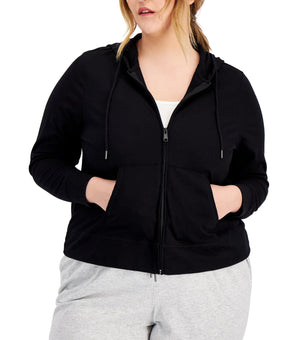 ID Ideology Women's Full Zip Hooded Jacket Black Size 3X Black