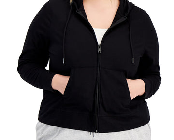 ID Ideology Women's Full Zip Hooded Jacket Black Size 3X Black