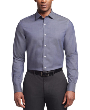 Tommy Hilfiger Men's Flex Regular Fit Stretch Twill Dress Size 15.5 x 34/35 Blue
