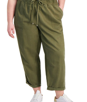 Tommy Hilfiger Cuffed Twill Casual Trouser Pants, Green, Plus Size 3X MSRP $90