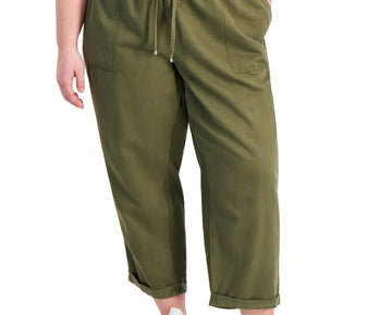 Tommy Hilfiger Cuffed Twill Casual Trouser Pants, Green, Plus Size 3X MSRP $90