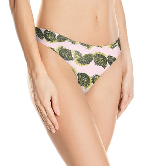Calvin Klein Women's Invisibles Thong Panty, Pom Pom Print, Size S