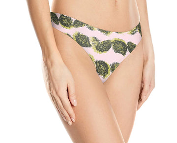 Calvin Klein Women's Invisibles Thong Panty, Pom Pom Print, Size S