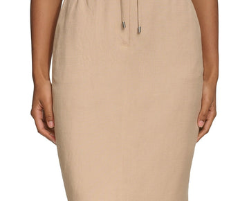 Calvin Klein Women's Drawstring-Waist Pencil Skirt light brown Size 12 MSRP $89