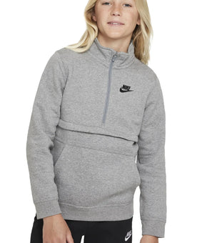 NIKE Big Boys Sportswear Club half Zipper Top Gray Size L MSRP $50