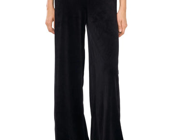 Vince Camuto Women's Velour Pull-On Wide-Leg Pants Black Size M MSRP $69