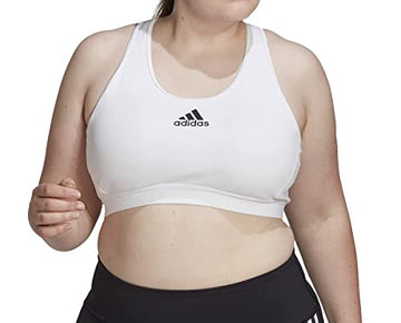 adidas womens Dont Rest Alphaskin Padded Bra White Plus Size 1X