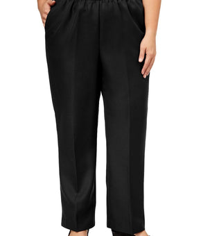 Alfred Dunner Womens Plus-Size Solid Short Length Pant Size 16W Black