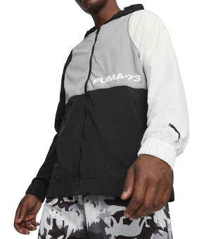 Puma Men Winners Circle Colorblocked Full-Zip Hooded Jacket Black Size M MSRP$80