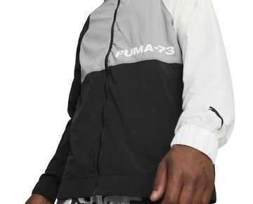 Puma Men Winners Circle Colorblocked Full-Zip Hooded Jacket Black Size M MSRP$80