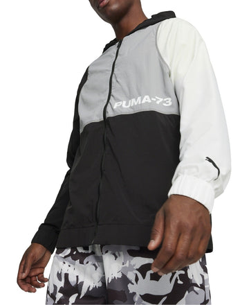 Puma Men Winners Circle Colorblocked Full-Zip Hooded Jacket Black Size M MSRP$80