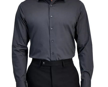 Calvin Klein Men's Slim Fit Refined Button Down Shirt Grey Shadow XL