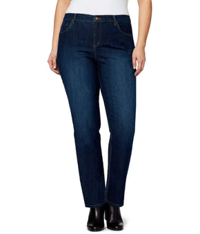 Gloria Vanderbilt Plus Size 20W Amanda Jean Blue Tapered Leg 30" Inseam $52