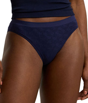 Lauren Ralph Lauren Monogram Mesh Bikini Brief Underwear 4L0048 -Navy, Size L