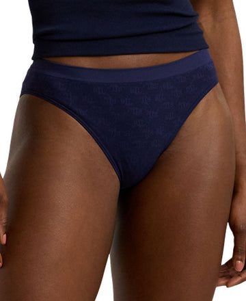 Lauren Ralph Lauren Monogram Mesh Bikini Brief Underwear 4L0048 -Navy, Size L