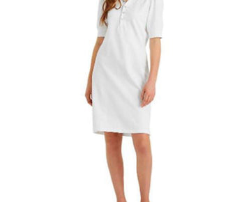 Lauren Ralph Lauren Womens White Collared Shift Short Sleeve Dress Size XS $125